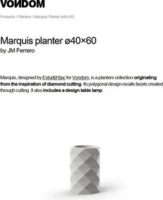 Ghiveci plante, flori design decorativ modern pentru amenajari interioare si exterioare, MARQUIS PLANTER 47083R Vondom