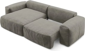 Colțar gri extensibil cu tapițerie din chenille (cu colț pe partea stângă/cu șezlong) Kuki – Makamii