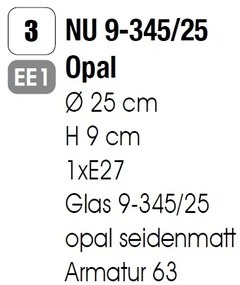 Plafoniera moderna diametru 25cm, Alba