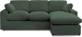 Colțar verde cu tapițerie din catifea reiată Belair – Bobochic Paris