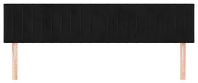 Tablii de pat, 2 buc, negru, 90x5x78 88 cm, catifea 2, Negru, 180 x 5 x 78 88 cm