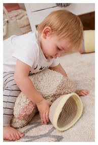 Covor albastru/crem lavabil/țesut manual din bumbac 120x160 cm Atlas Natural – Lorena Canals