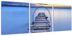 Tablou - Ponton, Zadar, Croația (cu ceas) (90x30 cm)