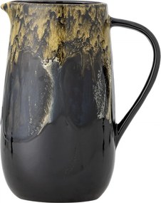 Carafă din ceramică cu finisaj artizanal în tonuri de negru, auriu și maro, 13×22,5 cm, „Wyatt"
