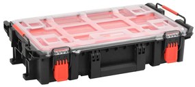 vidaXL Carcasă de transport portabilă, negru, 55,5x34,5x13,5 cm, PP