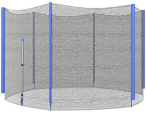 SPORTNOW Plasă Înlocuire Trambulină Rotundă 244cm, 6 Stâlpi Verticali, Tarc Rezervă Rezistent, Negru-Albastru | Aosom Romania