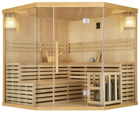 Tradičná saunová kabína / fínska sauna Espoo200 Premium - 200 x 200 cm 8 kW