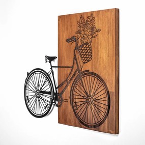 Accesoriu decorativ de perete din lemn Historical floral bike - L - 376