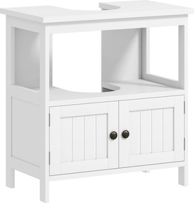 kleankin Dulap Sub Chiuvetă cu Raft și 2 Uși 60x30x60 cm Alb | Aosom Romania