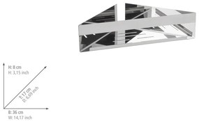 Raft pentru baie argintiu lucios de colț autoadeziv din oțel inoxidabil Genova – Wenko