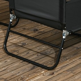 Outsunny Set de 2 șezlonguri pliabile, șezlong de grădină cu spătar reglabil în 5 trepte, suport până la 120 kg | Aosom Romania