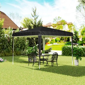 Outsunny Pavilion Pliabil cu Înălțime Reglabilă și Geantă de Transport, 300x300x273 cm, Negru | Aosom Romania