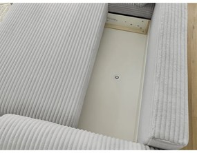 Colțar gri deschis extensibil cu tapițerie din catifea reiată (cu colț pe partea stângă ) Lucien – Bobochic Paris