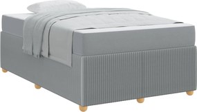 vidaXL Cadru de pat cu saltea Gri deschis 120 x 190 cm țesătură