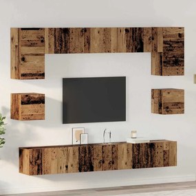 vidaXL Set comodă TV 8 pcs Lemn vechi 100 x 30 x 30 cm Lemn compozit