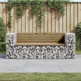 3196238 vidaXL Bancă de grădină cu gabion, 184x71x65,5 cm, lemn pin impregnat