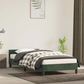 Cadru de pat cu tablie, verde inchis, 80x200 cm, catifea Verde, 80 x 200 cm