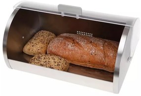 Cutie pentru paine Kinghoff KH 3203, 39.5x28x18.5 cm, Otel, Capac semi-transparent, Alb/Gri