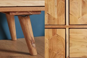 Vitrina din lemn Mystic Living 140cm, salcam natur