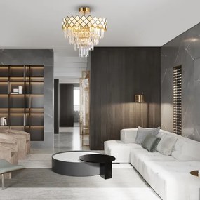 Lustră pe tijă CARISMA 9xE14/40W/230V auriu