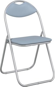 vidaXL Scaun pliant 8 pcs Gri 48 x 43,5 x 81 cm Piele artificială