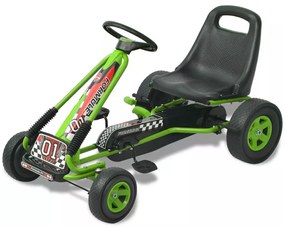 vidaXL Vidax kart cu pedale cu șezut reglabil verde