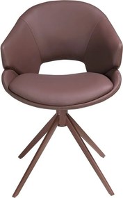 Scaun modern pivotant piele sintetica maro cupru