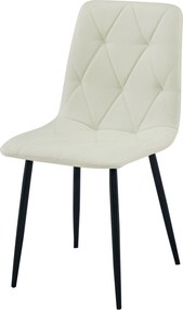 Crem scaun bucatarie LIBRA cu picioare negre