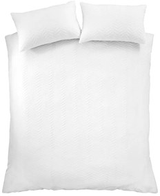 Lenjerie de pat albă din țesătură crep pentru pat dublu 200x200 cm Heatset Wave – Catherine Lansfield