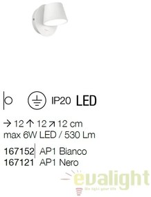 Aplica LED moderna GIM AP1 alba 167152