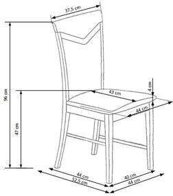 Scaun de bucaterie Citrone, gri / stejar sonoma