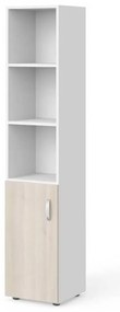 Dulap înalt Manager 39,9 x 42,2 x 196,5 cm, stânga, salcâm deschis / alb