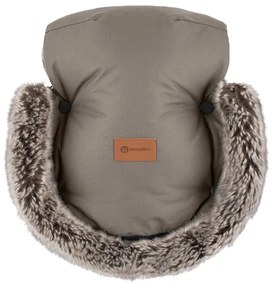 PETITE&MARS - Set sac de iarnă pentru copii 4 în 1 COMFY + mănuși pentru cărucior FURRY Mocha