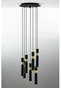 Lustră pe cablu Jupiter 2015 ALAS 7xGU10/10W/230V negru/auriu