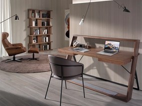 Birou elegant design LUX furnir de nuc si otel Office Walnut