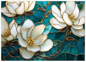 Tablou - Vitraliu cu magnolie (70x50 cm)
