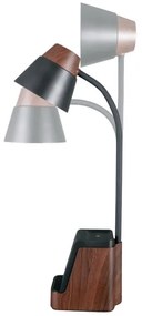 Immax 08999L - Lampă de birou LED+CCT cu dimmer, cu încărcare wireless QI, IDEAL LED/8W/230V, maro