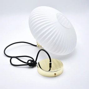 Lustră pe cablu HARMA 1xE27/15W/230V d. 25 cm alb/auriu