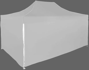 Pavilion de grădină  3x4,5m – din aluminiu, 4 pereţi laterali, Gri / antracit