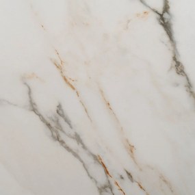 Masă de dining extensibilă cu blat cu aspect de marmură cu blat suplimentar 90x180 cm Rocía – Ixia