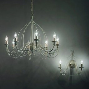 Candelabru clasic modelat si pictat manual CORTE SP5 BIANCO
