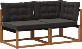 vidaXL Canapea de exterior din mijloc și colț 7 Bucată natural