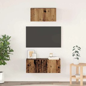 vidaXL Set comodă TV 2 pcs Lemn vechi 80 x 30 x 30 cm Lemn compozit