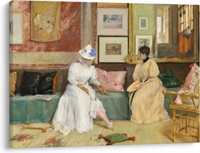 Tablou - William Merritt Chase, A Friendly Call, reproducere (70x50 cm)
