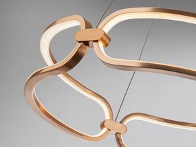 Lustra LED design ultra-modern 60cm Colette auriu roze