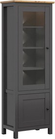 Vitrina HESEN, gri grafit/stejar artisan, PAL melaminat/sticla securiz