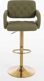 HR8403W Scaun Khaki Piele Ecologica Premium Soft cu Bază Aurie