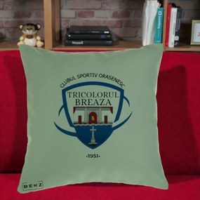 Perna Personalizata CSO Tricolorul Breaza 1951, 40x40 cm, Verde, Husa Detasabila, Perna Inclusa, BEKZ®