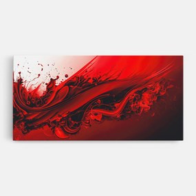 Tablou Canvas, 40x80cm, Dormitor si Living, Abstracte, Abstract cu linii, Smooth Red Color