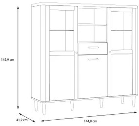 Vitrină VIRO maro/bej